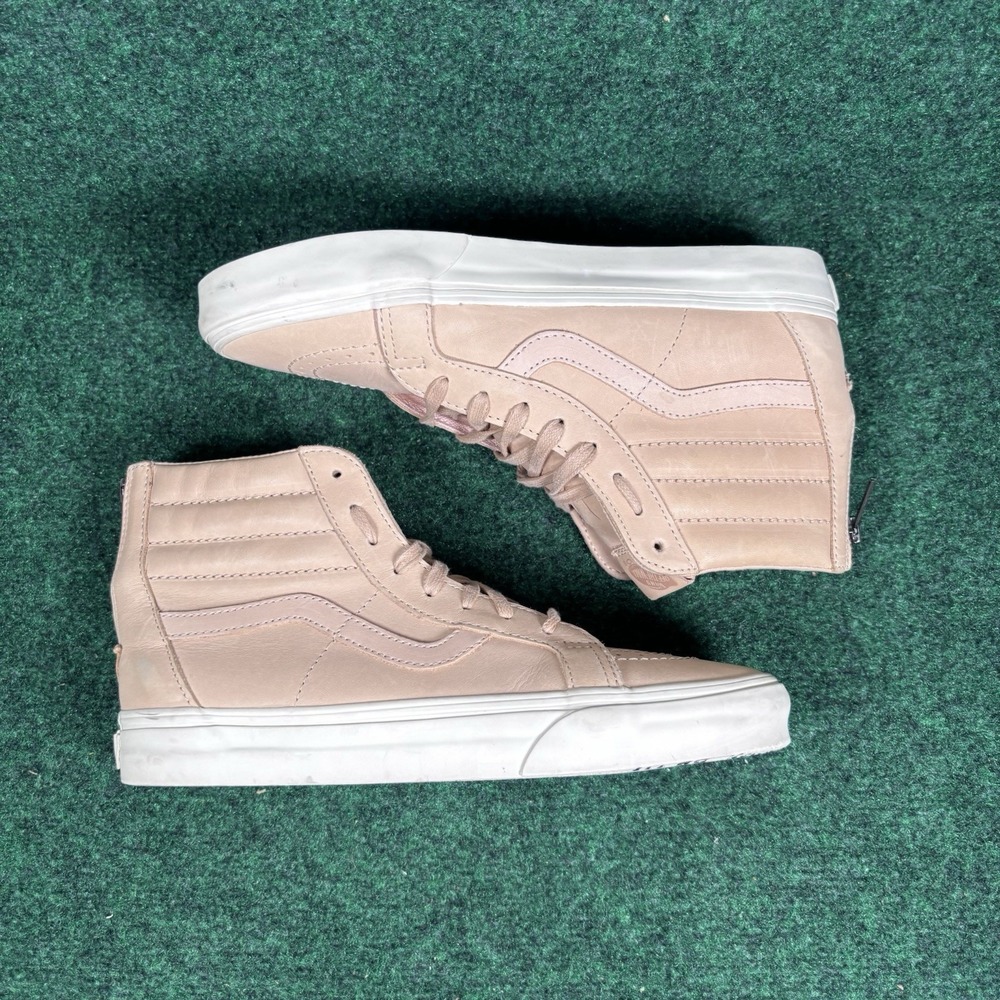 Vans Sk8-Hi Reissue Zip Veggie Tan Leather Mens 8.5 Womens 10 High Top Sneakers